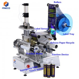 FK616A Semi Automatic double-barrelled bottle Sealant Labeling Machine